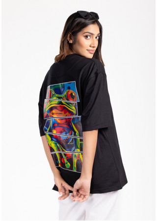 PRINTED FROG BLACK T SHIRT